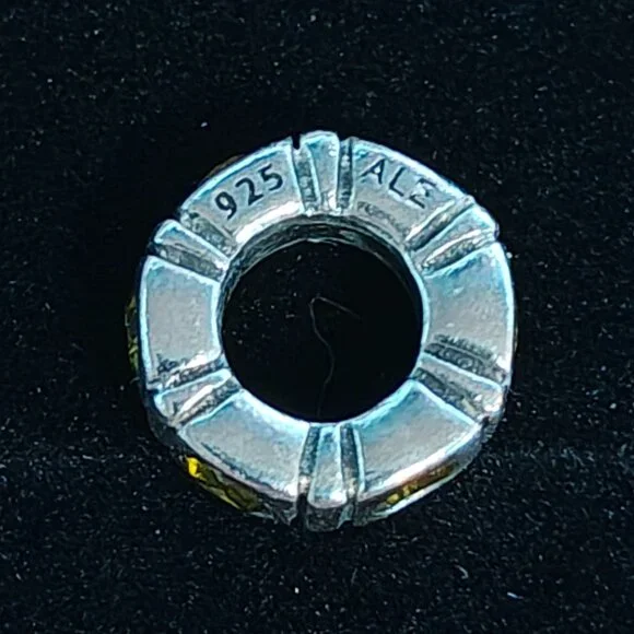 Authentic Pandora Retired Trinity Green CZ Spacer 790368GCZ Sterling Silver - Picture 5 of 7